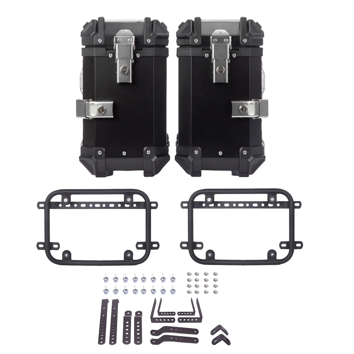 LGP Aluminium Touring Panniers 38L with brackets Set of 2-Black-LGP11256