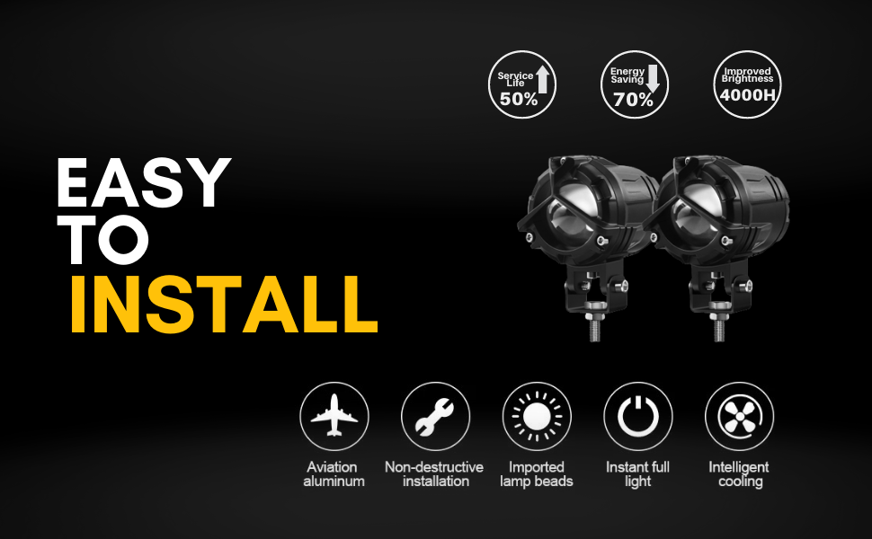 LGP Dk 350 Mercedes Ultra Wide Driving Fog Lights White/yellow With Wiring Harness And Wireless Button Switch 60w-LGP11350