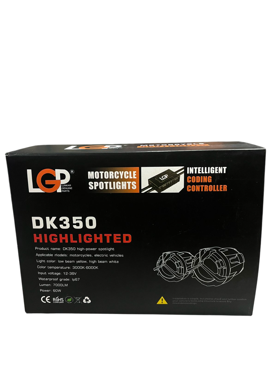 LGP Dk 350 Mercedes Ultra Wide Driving Fog Lights White/yellow With Wiring Harness And Wireless Button Switch 60w-LGP11350