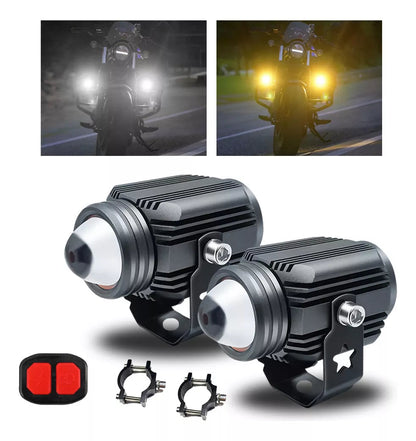 LGP Dk16 Auxiliary Lights With Wireless Spotlight Switch Harness And Clamps 45w ( 12v-30v) Compatible For All Motorcycles And Cars-AUX11203