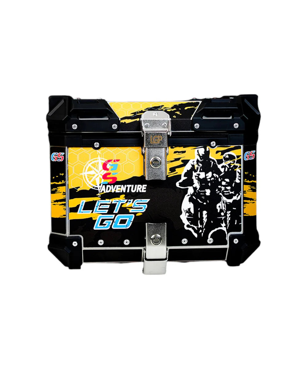 LGP GS Moto Adv 45 Litres Yellow With Black Touring Top Box With Graphics Premium-LGP11249