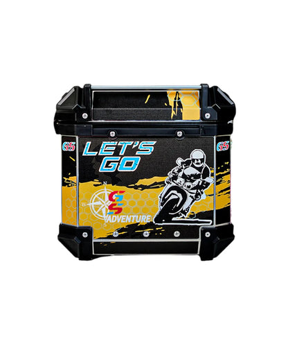 LGP GS Moto Adv 45 Litres Yellow With Black Touring Top Box With Graphics Premium-LGP11249