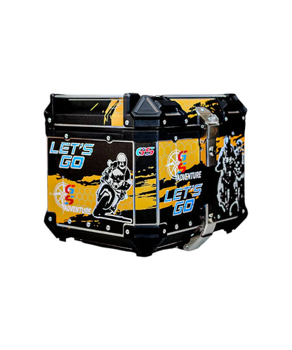 LGP GS Moto Adv 45 Litres Yellow With Black Touring Top Box With Graphics Premium-LGP11249
