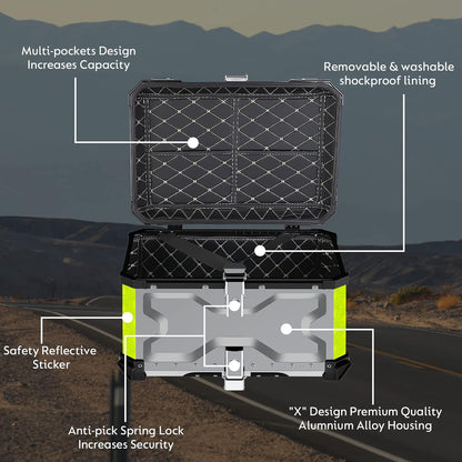 LGP Heavyduty Top Box 65L X type Premium Aluminium - Universal