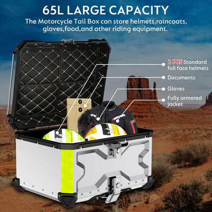 LGP Heavyduty Top Box 65L X type Premium Aluminium - Universal