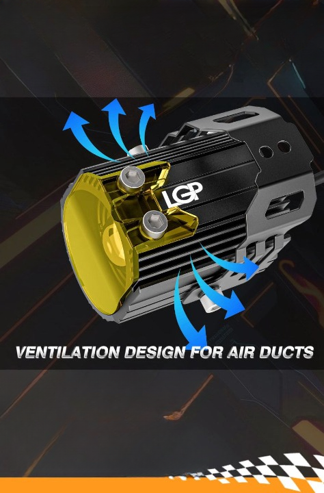 LGP Mk02 Spotlight Ip67 Waterproof Auxiliary Lights With With Harness Compatible For All Motorcycles And Cars-Premium-LGP11126