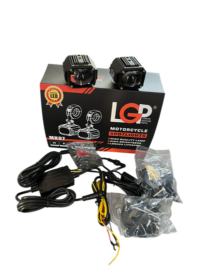 LGP Mk07 Spotlight Ip67 Waterproof Auxiliary Lights With Harness Compatible For All Motorcycles And Cars-LGP11125