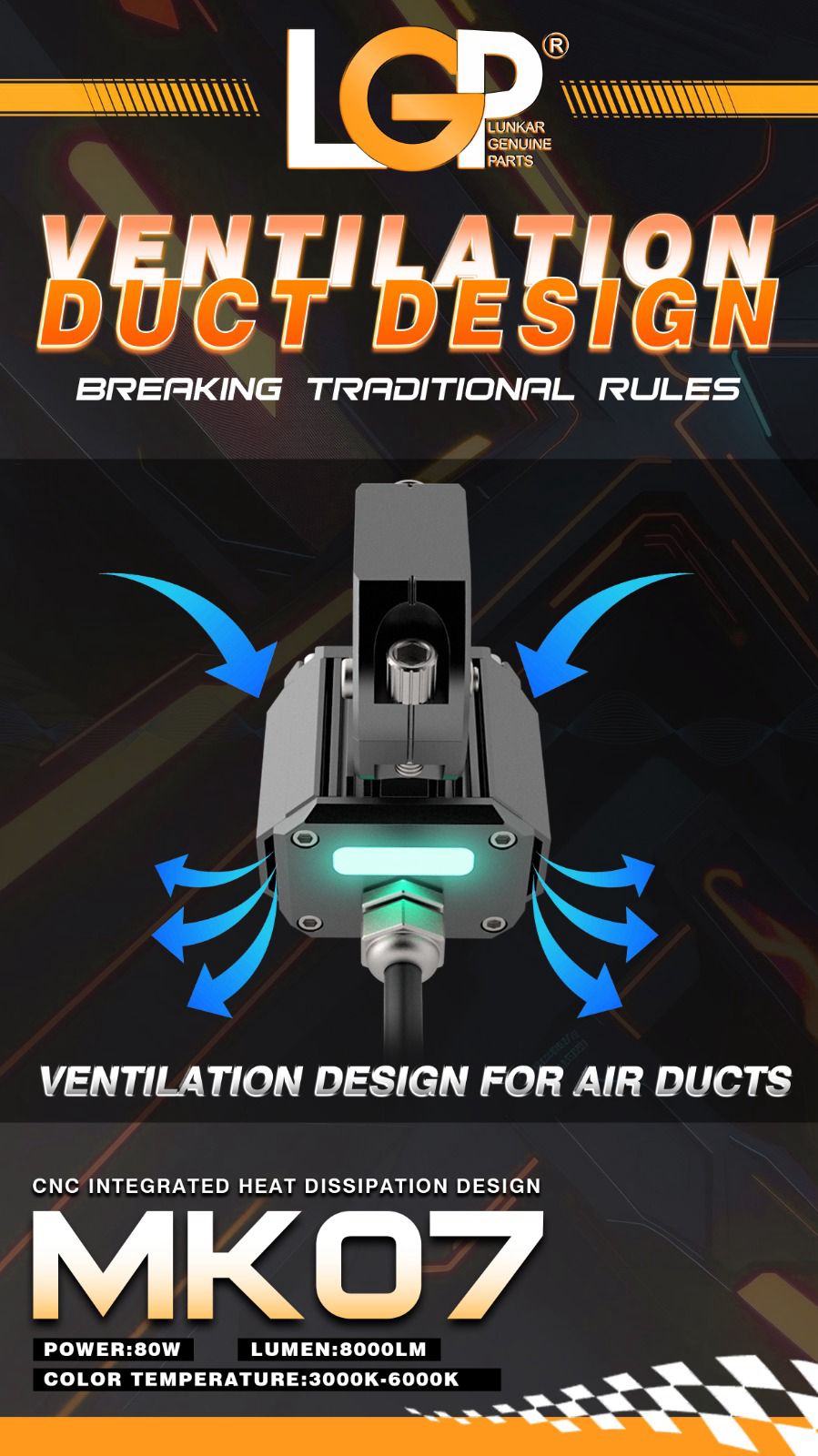 LGP Mk07 Spotlight Ip67 Waterproof Auxiliary Lights With Harness Compatible For All Motorcycles And Cars-LGP11125