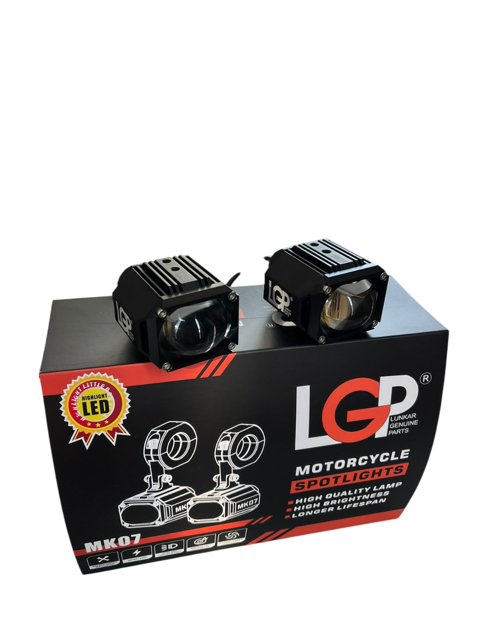 LGP Mk07 Spotlight Ip67 Waterproof Auxiliary Lights With Harness Compatible For All Motorcycles And Cars-LGP11125