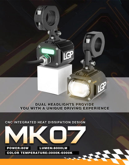 LGP Mk07 Spotlight Ip67 Waterproof Auxiliary Lights With Harness Compatible For All Motorcycles And Cars-LGP11125