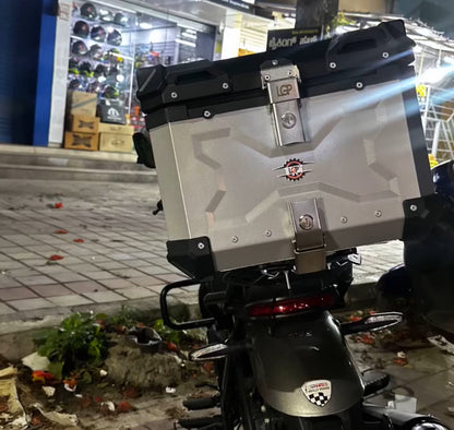 LGP Motorcycle Top Box-X Type-45l Silver Premium Fits All Motorcycle-LGP11240