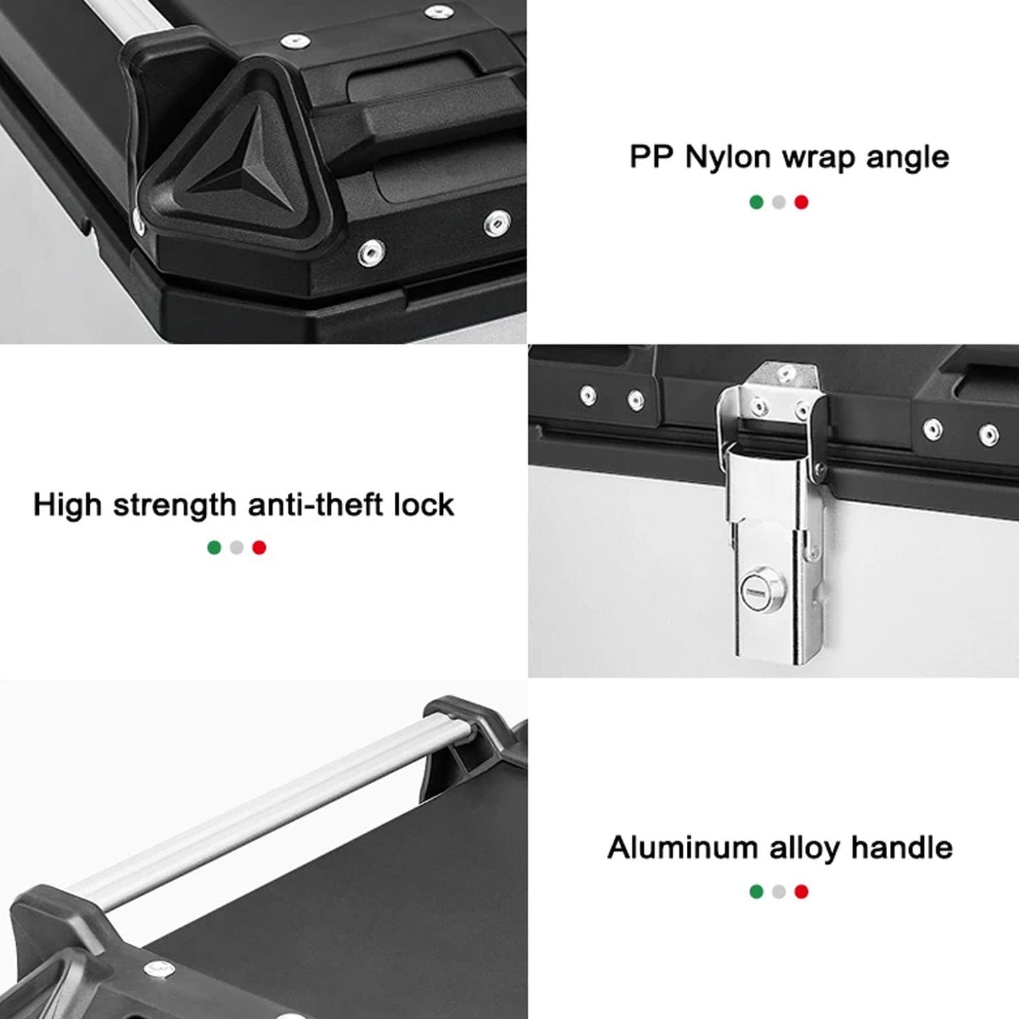 LGP Motorcycle Top Box-X Type-45l Silver Premium Fits All Motorcycle-LGP11240