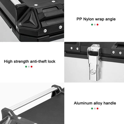 LGP Motorcycle Top Box-X Type-45l Silver Premium Fits All Motorcycle-LGP11240