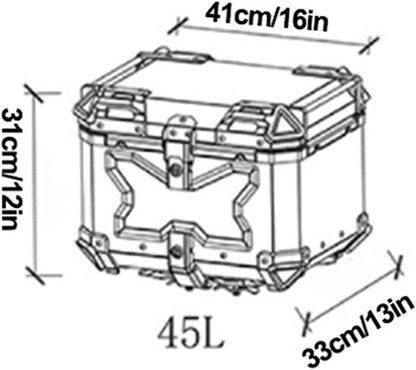 LGP Rainbow Large Capacity Aluminium Top Box 45 Ltrs (fits All Motorcycle) - Color Plating Premium Top Box-LGP11213