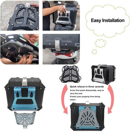 LGP Rainbow Large Capacity Aluminium Top Box 45 Ltrs (fits All Motorcycle) - Color Plating Premium Top Box-LGP11213