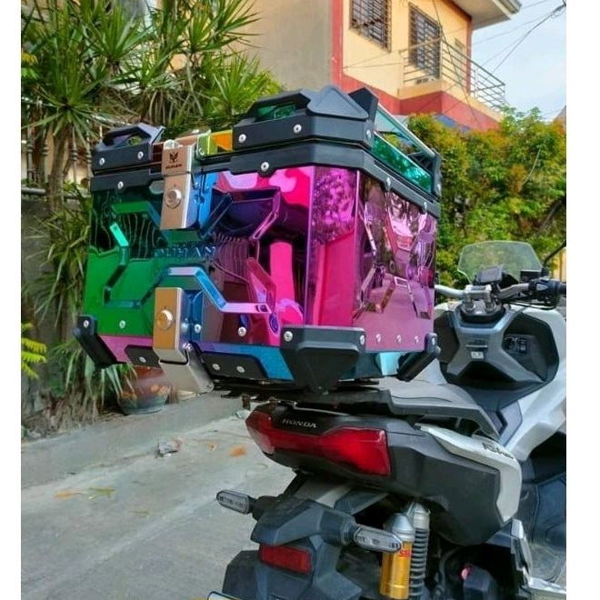 LGP Rainbow Large Capacity Aluminium Top Box 45 Ltrs (fits All Motorcycle) - Color Plating Premium Top Box-LGP11213