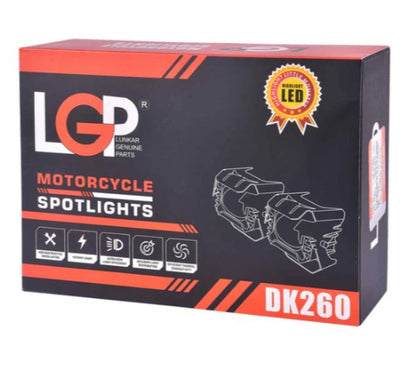 LGP Fog Lamp Dk260 With Wiring Harness And Wireless Switch For All Bikes