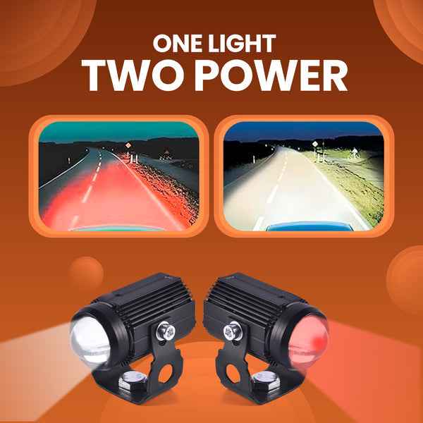 LGP Mini Driving Fog Light Red Devil Eye for Bike (Pair) | 3 Flash Modes LED Fog Light | Waterproof Auxiliary Light for Motorcycle