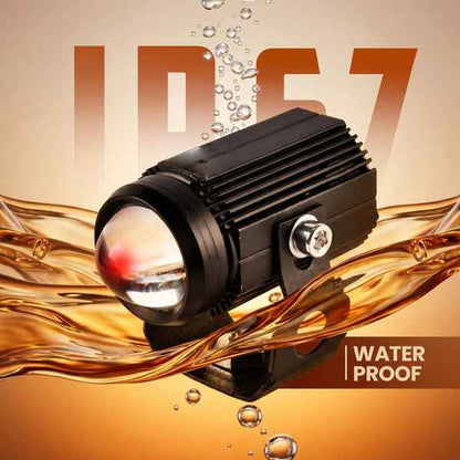 LGP Mini Driving Fog Light Red Devil Eye for Bike (Pair) | 3 Flash Modes LED Fog Light | Waterproof Auxiliary Light for Motorcycle