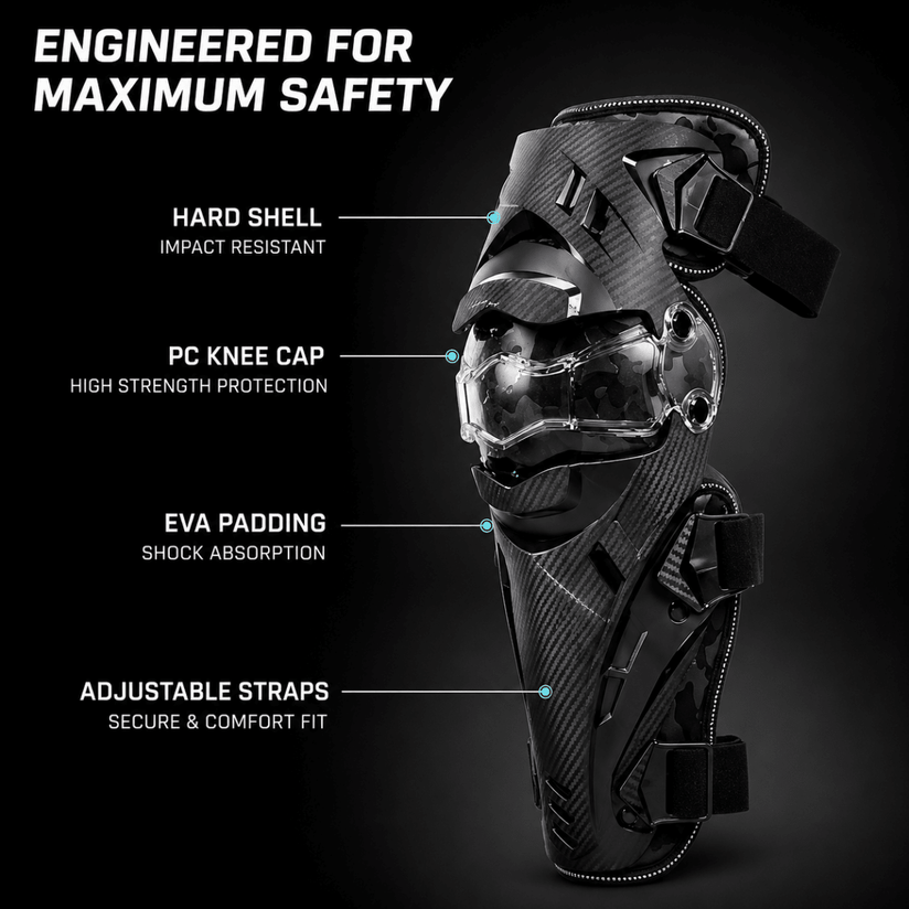 LGP Motorcycle Knee Guard Set of 2 - Riding Safety & Knee Protection