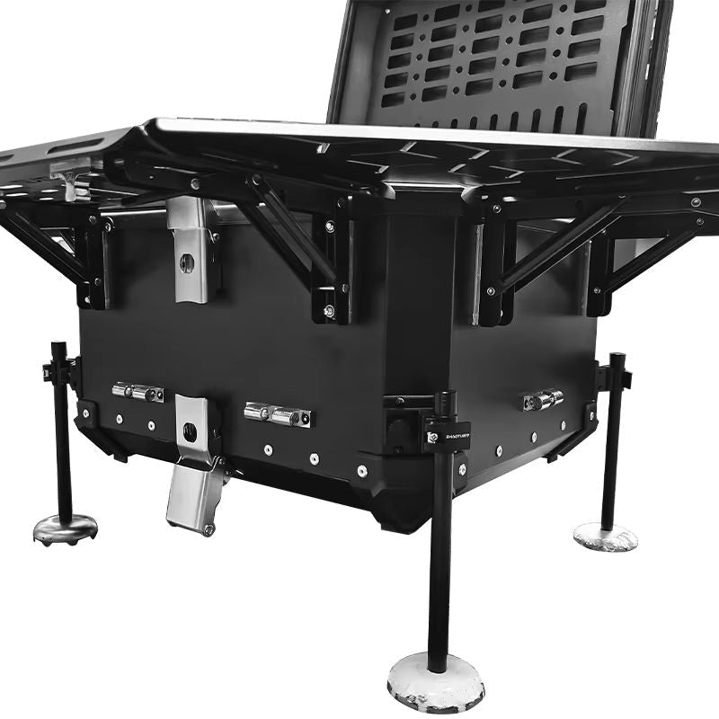 LGP Motorcycle Top Box 55L Black Campaign Luggage Box with Backrest - LGPT0101