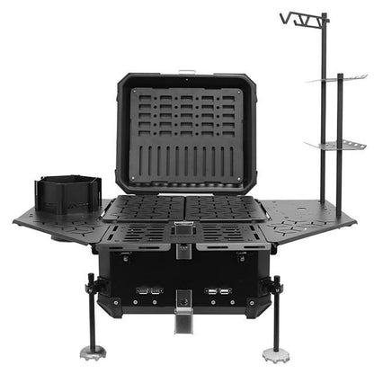 LGP Motorcycle Top Box 55L Black Campaign Luggage Box with Backrest - LGPT0101