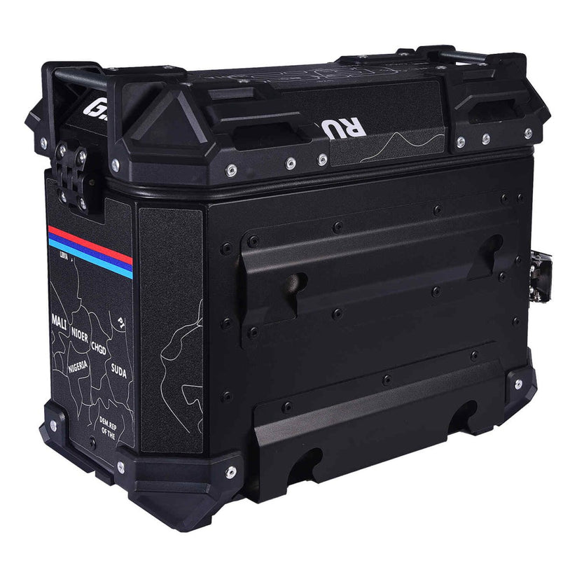LGP Pannier Box 25L Black Map Line Motorcycle Side Luggage Box - LGPT0041