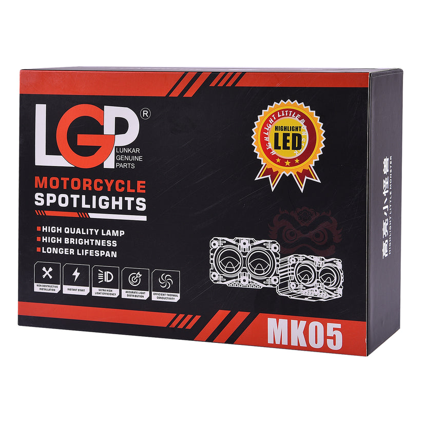 LGP Spotlight MK05 Dual Beam Motorcycle Light 80W 7000LM
