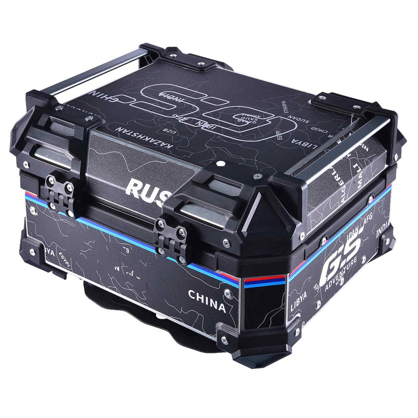 LGP Top Box 25L Black Map Line Graphics - LGPT0051