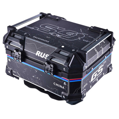 LGP Top Box 25L Black Map Line Graphics - LGPT0051