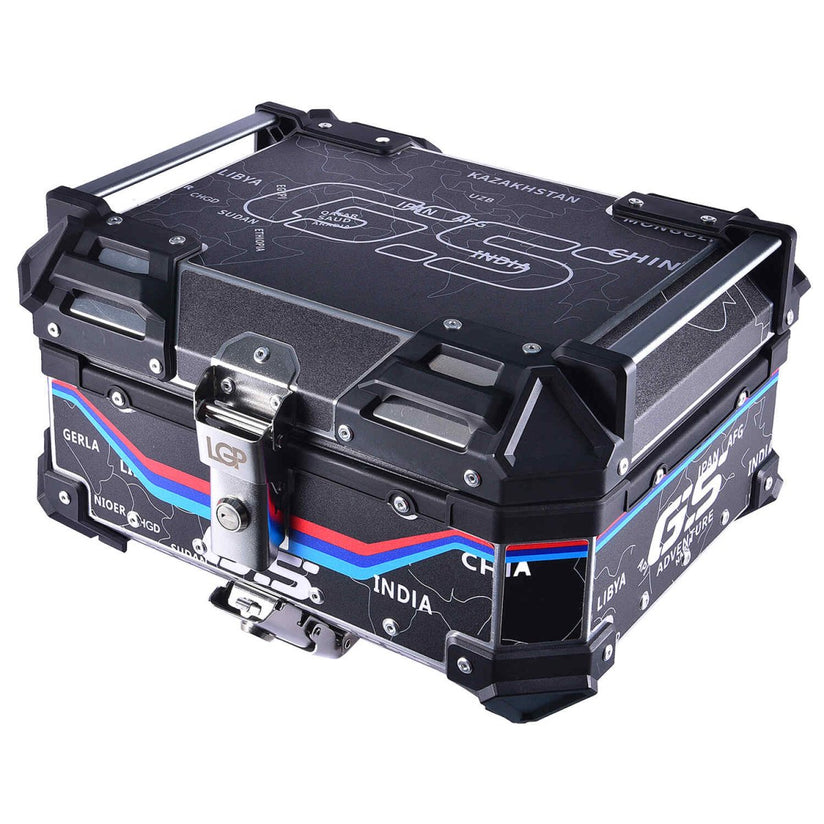 LGP Top Box 25L Black Map Line Graphics - LGPT0051