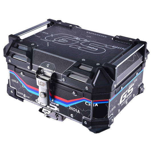 LGP Top Box 25L Black Map Line Graphics - LGPT0051