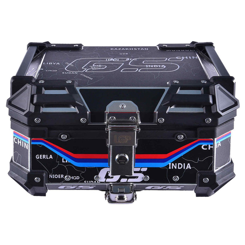 LGP Top Box 25L Black Map Line Graphics - LGPT0051