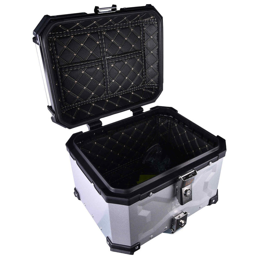 LGP Top Box 36 Litre Silver X Type With Backrest - LGPT0057