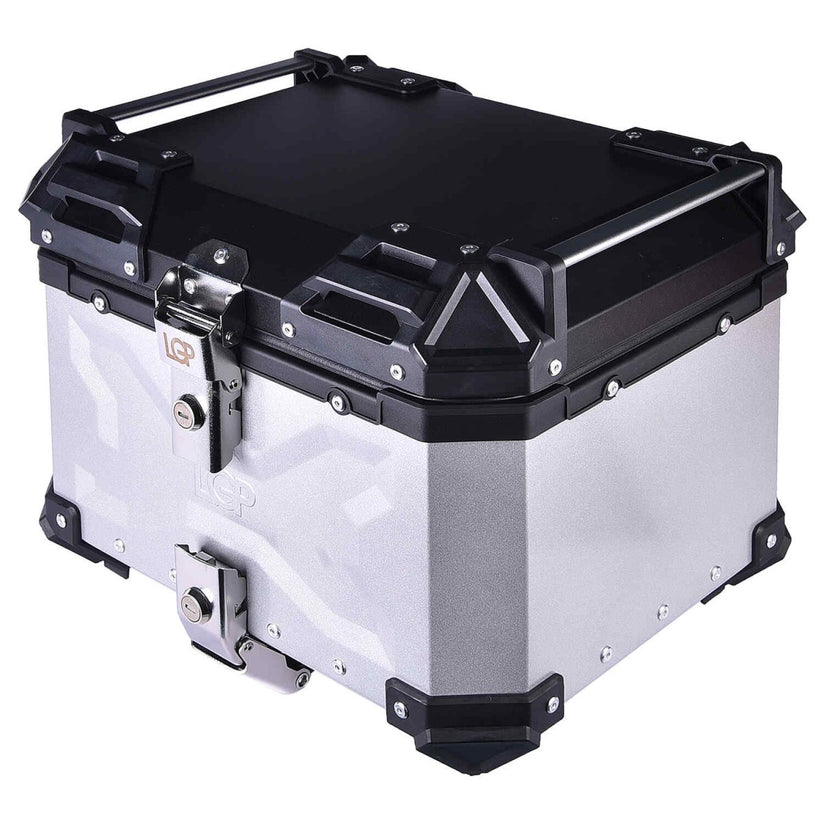 LGP Top Box 36 Litre Silver X Type With Backrest - LGPT0057
