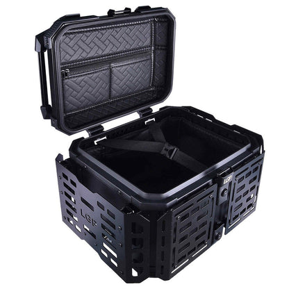 LGP Top Box 45L Black Armoured With Backrest - LGPT0052