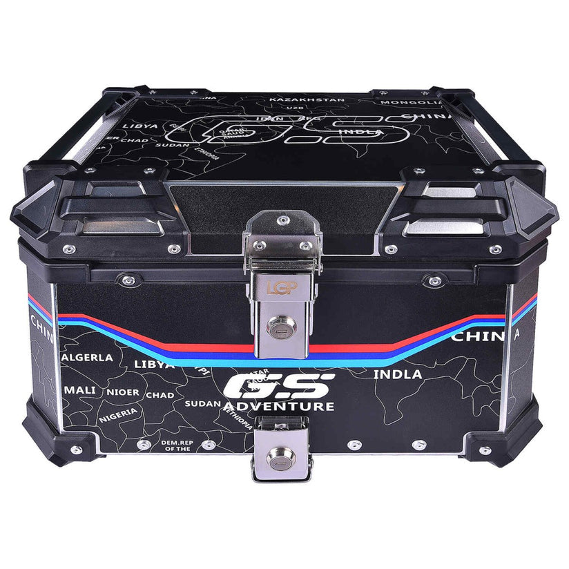 LGP Top Box 45L Black Map Line With Backrest - LGPT0063