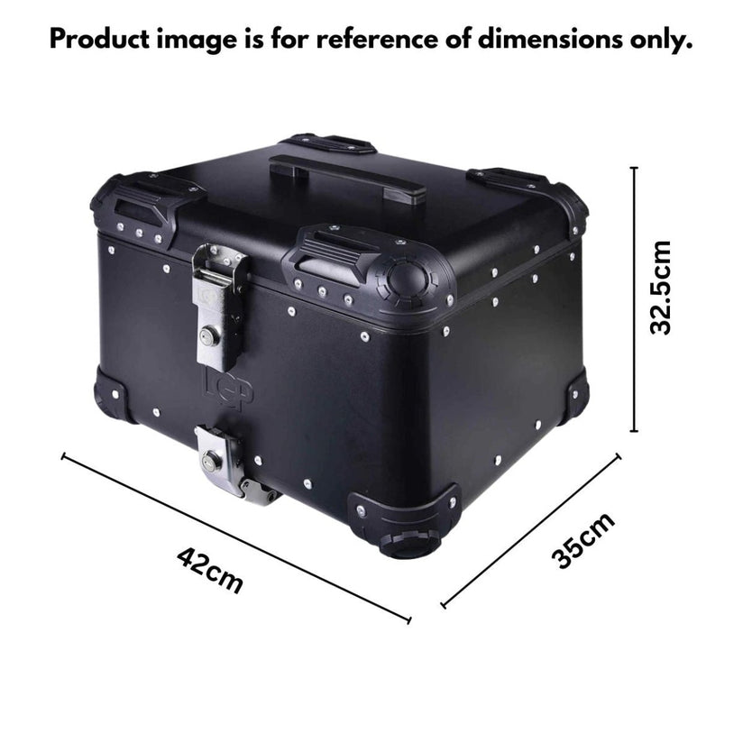 LGP Top Box 45L Black Round Corner With Backrest - LGPT0061