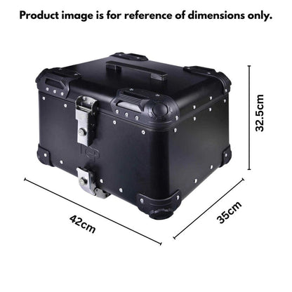 LGP Top Box 45L Black Round Corner With Backrest - LGPT0061