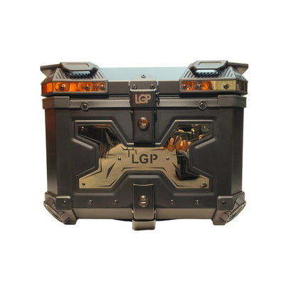 LGP Top Box 45L Black Type X Gold With Backrest - LGPT0095