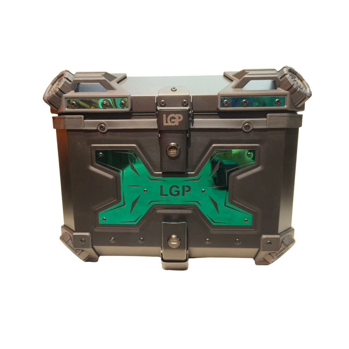 LGP Top Box 45L Black Type X Green With Backrest - LGPT0096