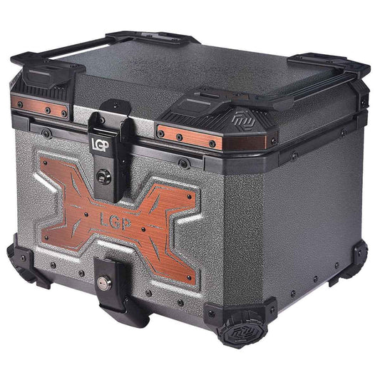 LGP Top Box 45L Gray Wrinkles Copper With Backrest - LGPT0091