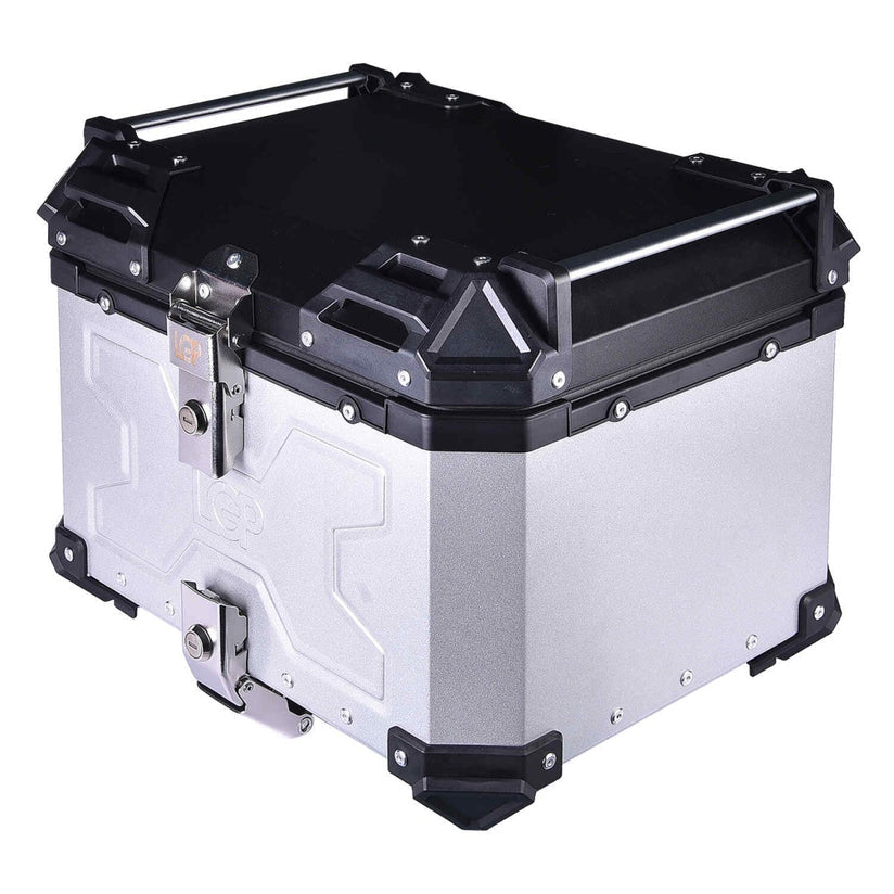 LGP Top Box 45L Silver Double Type X With Backrest - LGPT0059