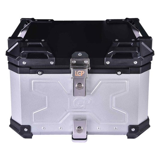 LGP Top Box 45L Silver Double Type X With Backrest - LGPT0059