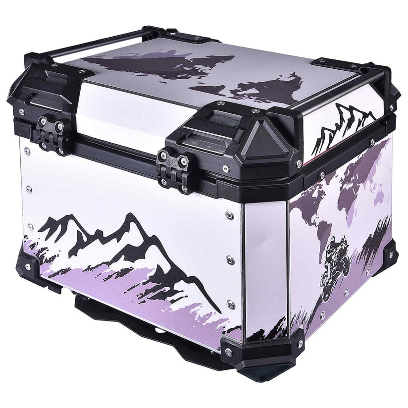 LGP Top Box 45L White Graphics With Backrest - LGPT0064