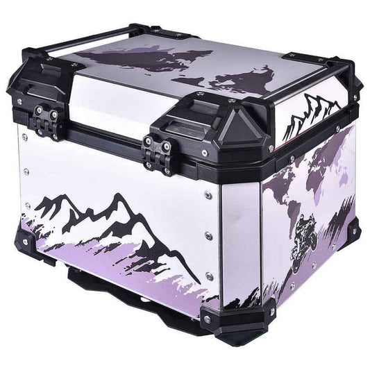 LGP Top Box 45L White Graphics With Backrest - LGPT0064