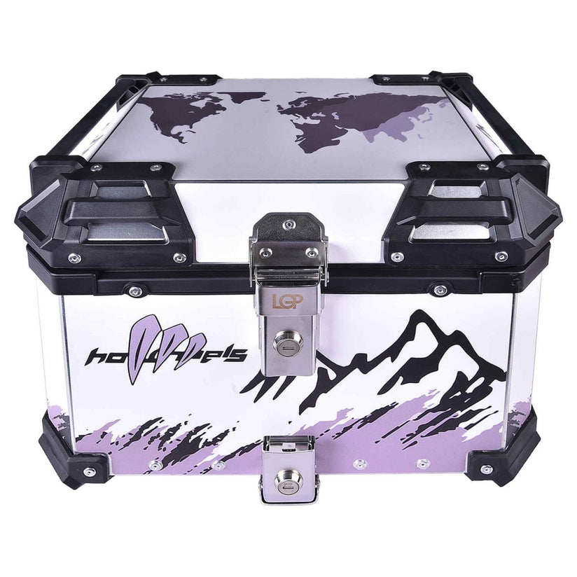 LGP Top Box 45L White Graphics With Backrest - LGPT0064