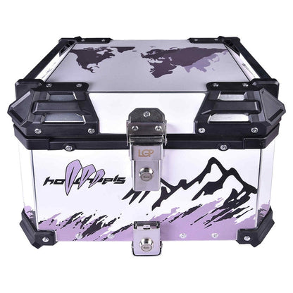 LGP Top Box 45L White Graphics With Backrest - LGPT0064