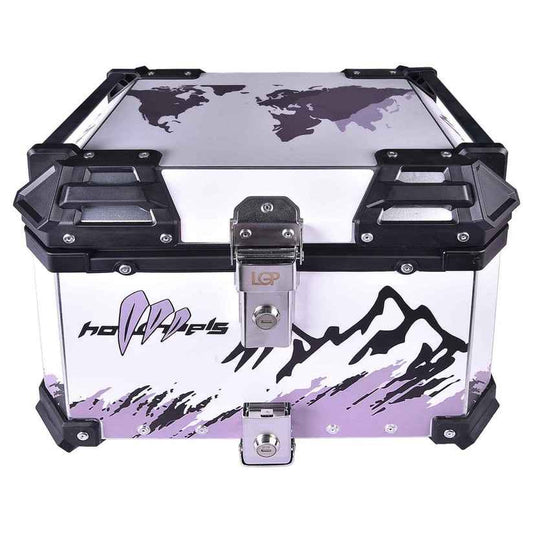 LGP Top Box 45L White Graphics With Backrest - LGPT0064