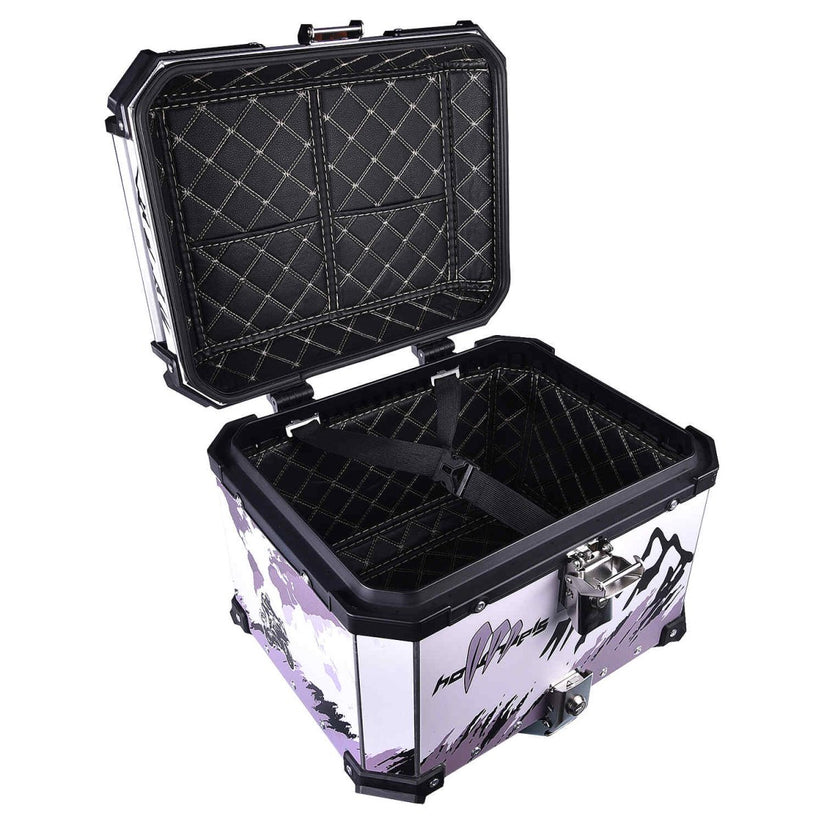 LGP Top Box 45L White Graphics With Backrest - LGPT0064